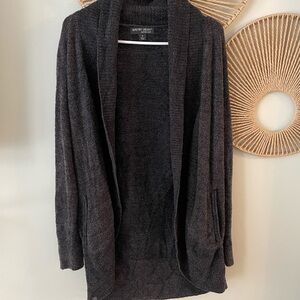 Barefoot Dreams CozyChic Lite Charcoal Gray Cardigan Womens M